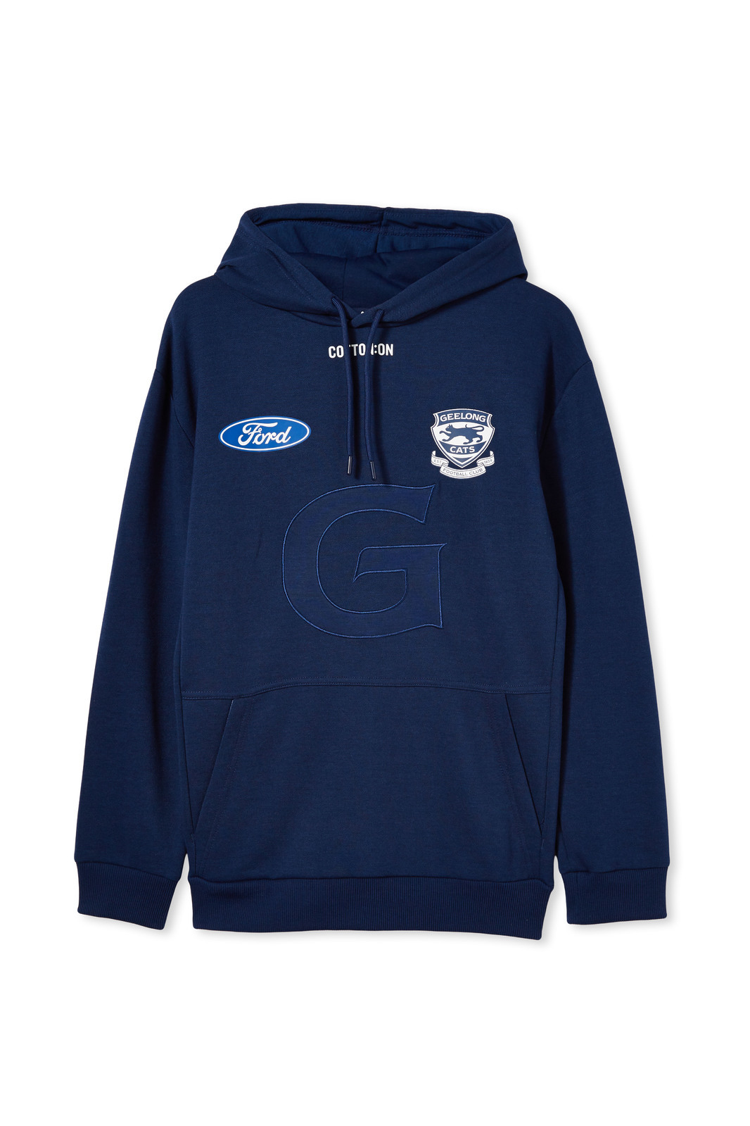 Geelong Cats AFL COTTON ON Kids Tech Fleece Hoodie Navy