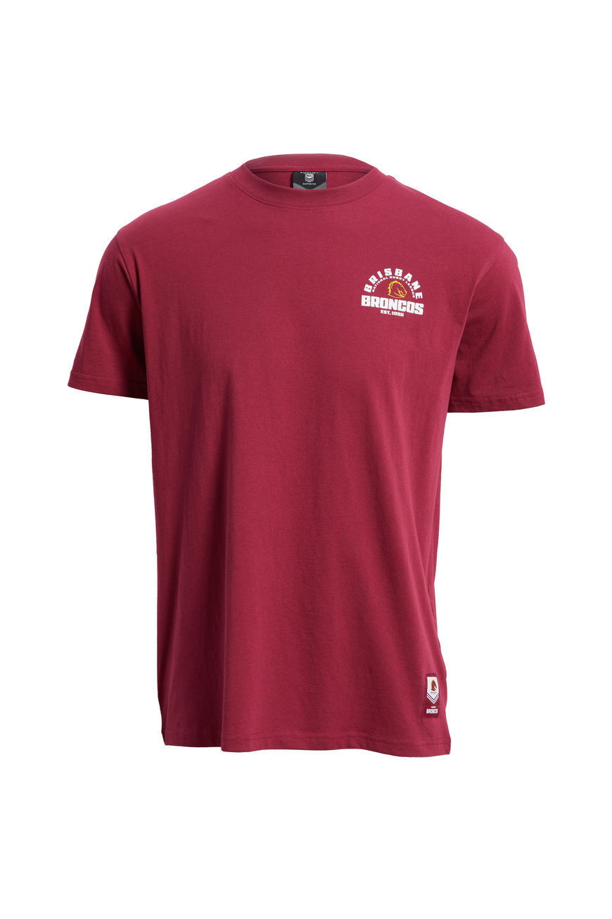 Mens 2025 NRL Brisbane Broncos Custom Graphic Print Tee - Sizes S To 3XL