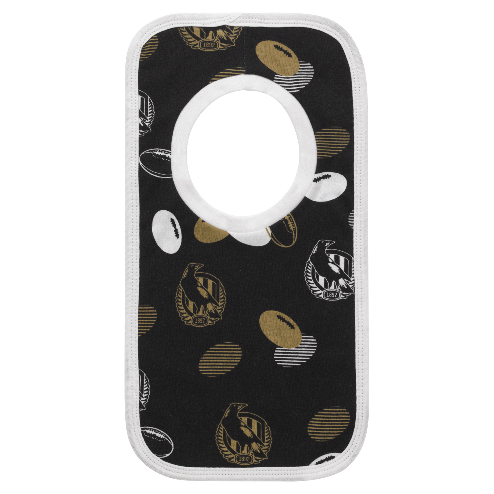 Collingwood Magpies AFL W22 Babies Bibs 2 Pack