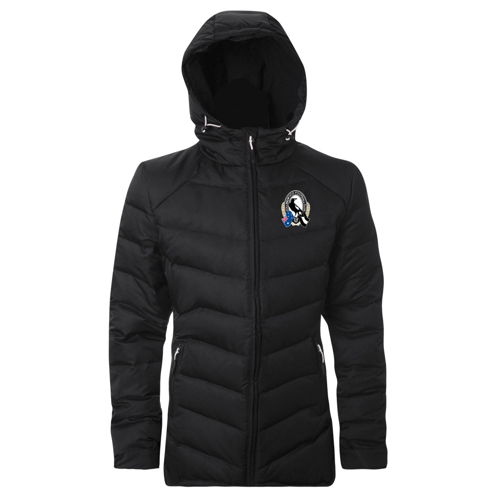 Collingwood Magpies Mens Hooded Down Jacket