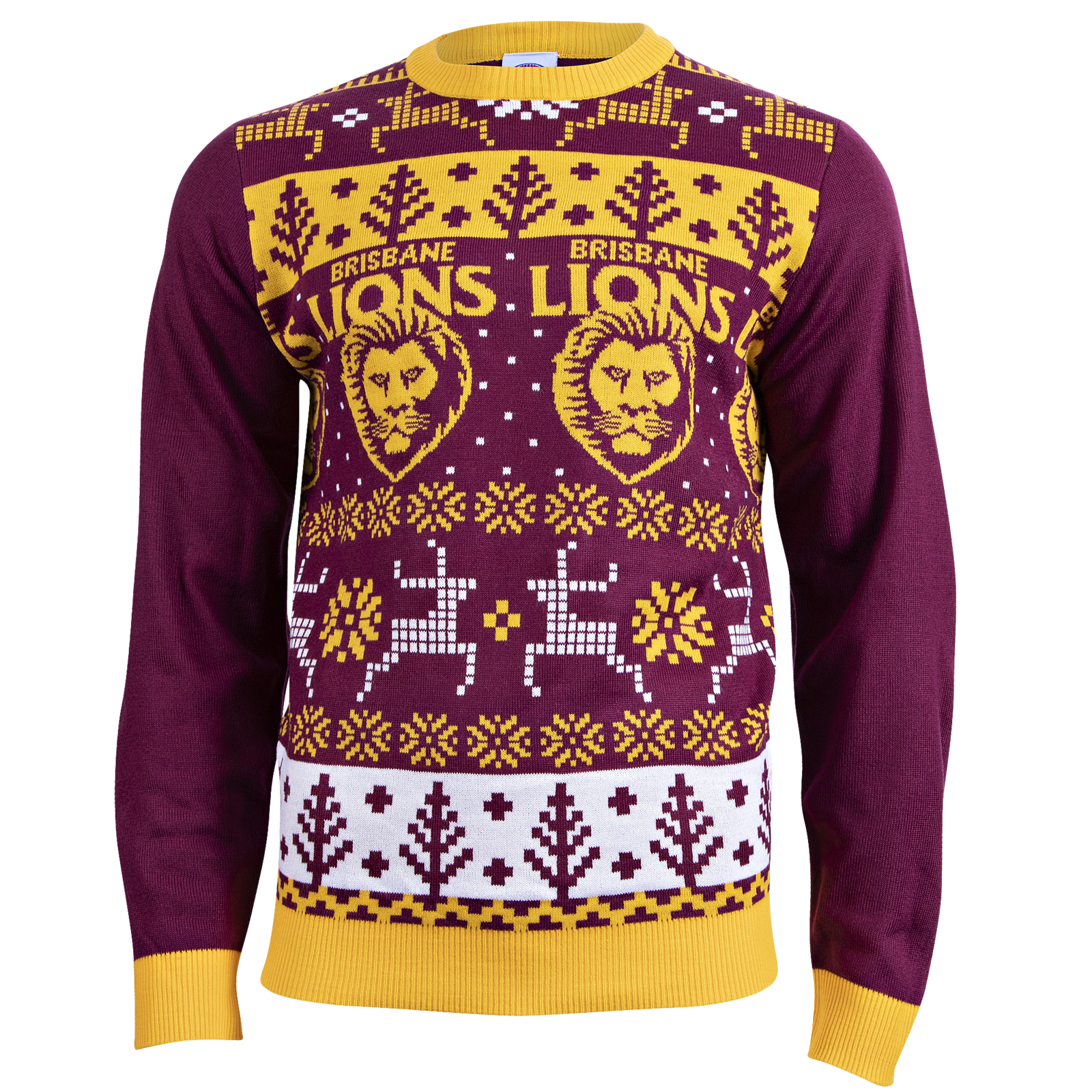 Mens Ugly Christmas Sweater Brisbane Lions Afl Mens Ugly Christmas Sweater Brisbane Lions Afl