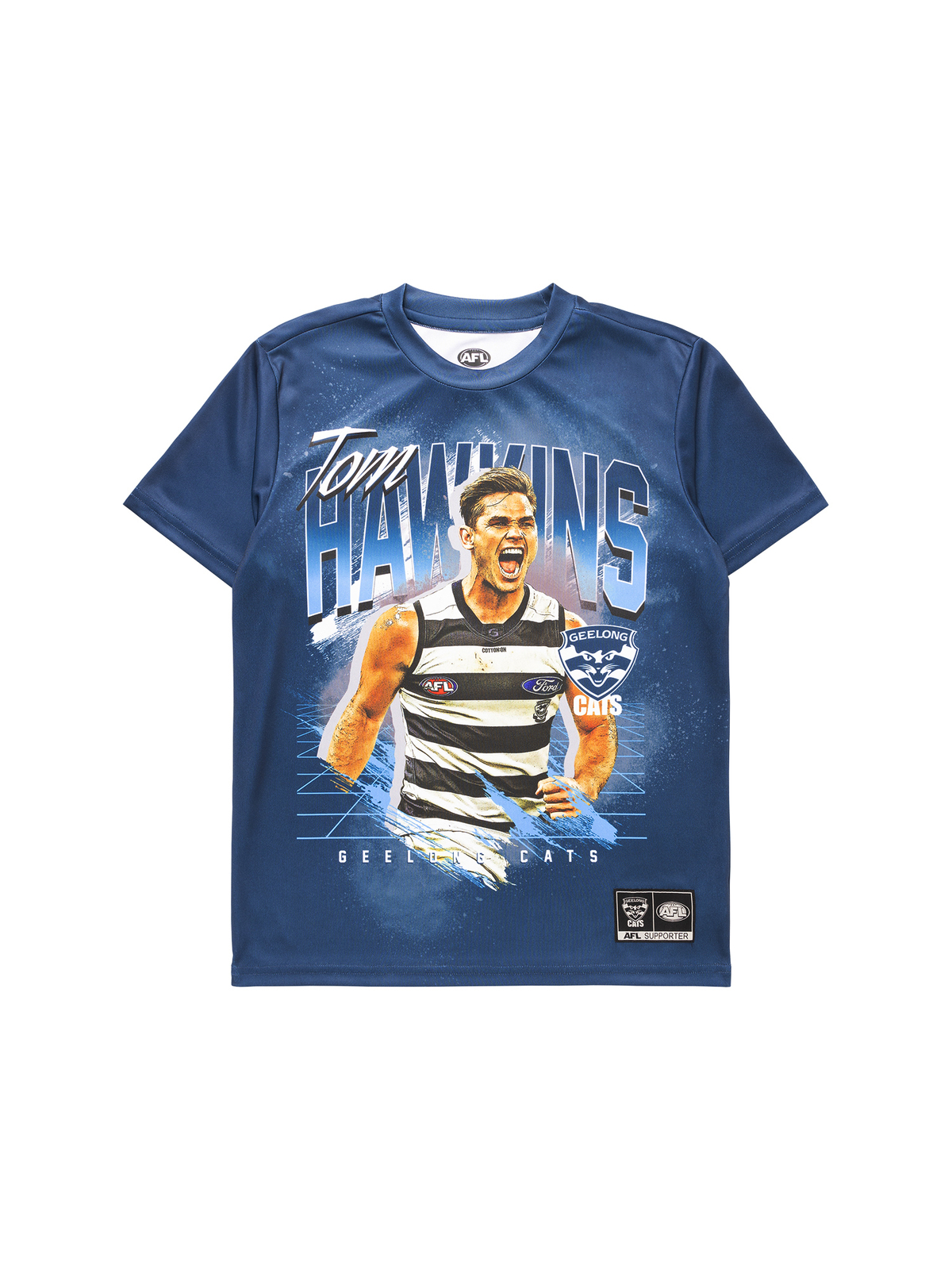 Geelong Cats AFL HAWKINS Kids Poster Tee