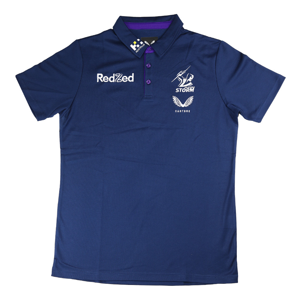 Melbourne Storm Castore Mens Media Polo - Navy or Purple