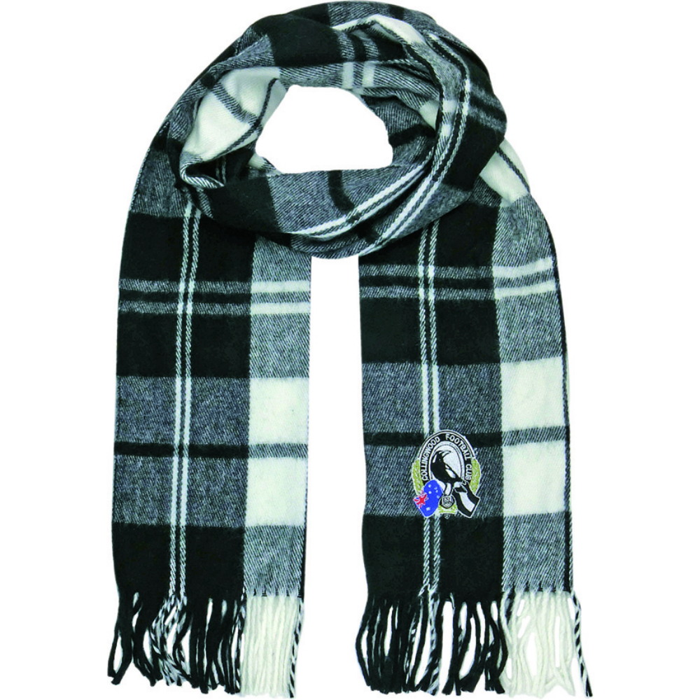 Tartan Scarf Collingwood Magpies AFL