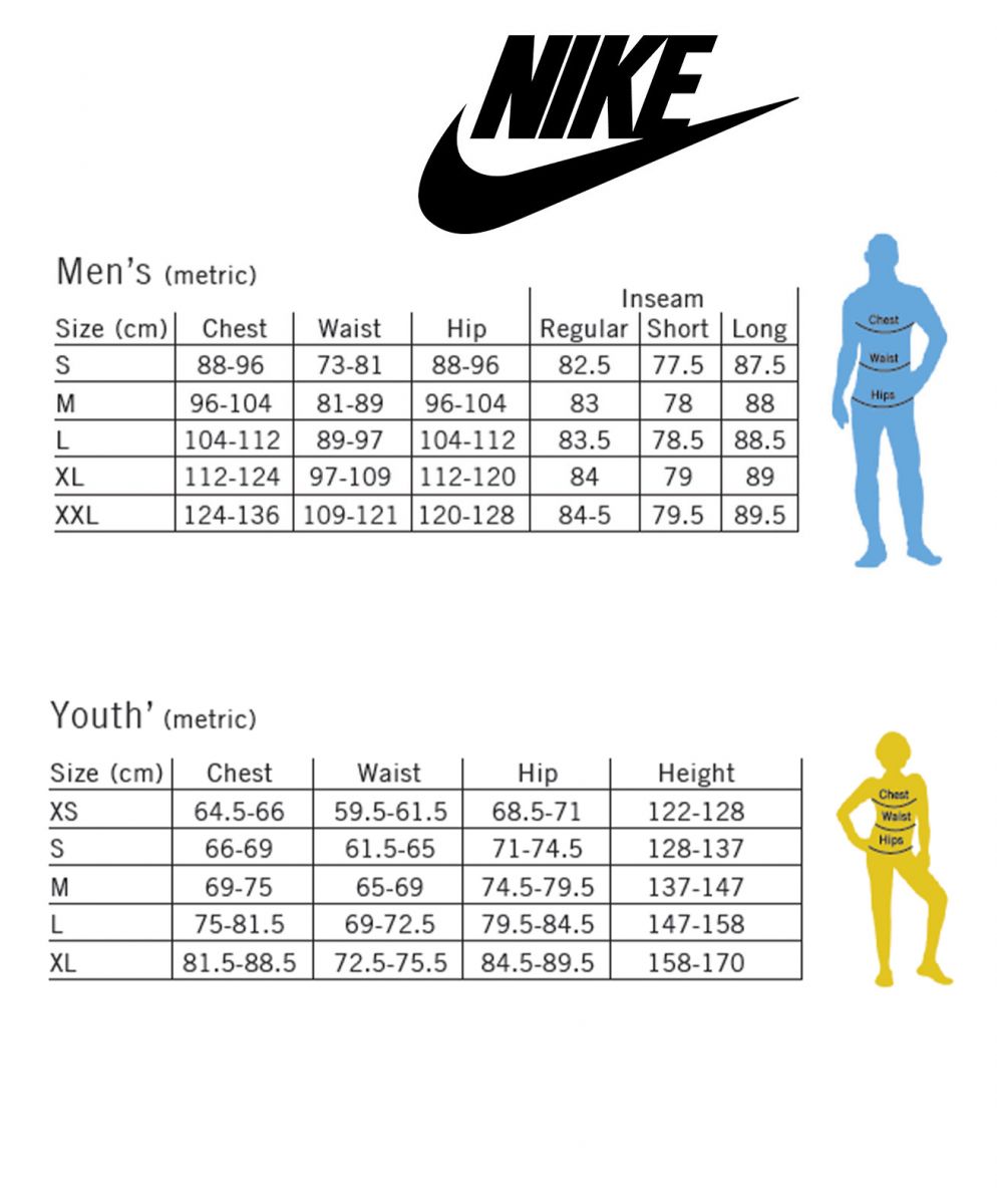 Mens Nike Size Chart
