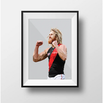 Essendon Bombers AFL DG Designs Heppell A4 Frameless | Grey