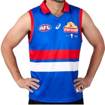 Western Bulldogs FOOTSCRAY ASICS AFL Mens Retro Guernsey
