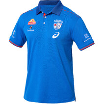  Western Bulldogs AFL 2025 ASICS Mens Media Polo | Blue