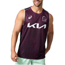 Brisbane Broncos 2025 NRL ASICS Mens Training Singlet 