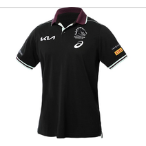 Brisbane Broncos 2025 NRL ASICS Mens Team Polo | Black