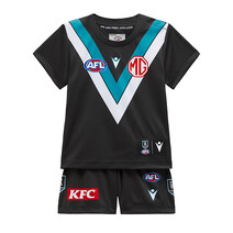 Port Adelaide Power 2025 AFL MACRON Toddler Guernsey Kit (Top/ Shorts) | Black