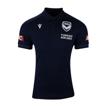Melbourne Victory 24/25 A-League MACRON Mens Travel Player Polo | Navy
