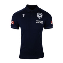 Melbourne Victory A-League MACRON Mens Travel Player Polo | Navy [Size: S]