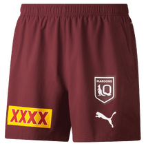 QLD Maroons SOO PUMA Mens Training Shorts | Burgundy