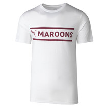 QLD Maroons NRL SOO PUMA Mens Logo Tee | White