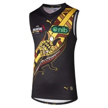 Richmond Tigers PUMA AFL Mens Indigenous Guernsey | Black/ Yellow
