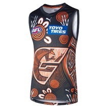 GWS Giants PUMA AFL Mens Indigenous Guernsey | Grey/ Orange