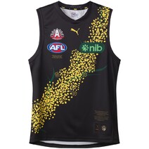Richmond Tigers 2025 AFL PUMA ANZAC Mens Guernsey | Black/ Yellow