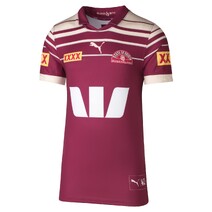 Queensland Maroons SOO 2025 Mens Captain's Run Jersey | Burgundy/Gold