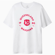 Queensland Maroons SOO 2025 PUMA Mens Graphic Tee | White 