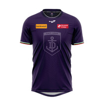 Fremantle Dockers SEKEM AFL Mens Player Training Tee | Purple/ Black