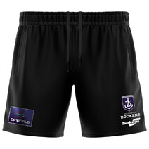 Fremantle Dockers 2025 AFL SEKEM Mens Fleece Travel Shorts | Black