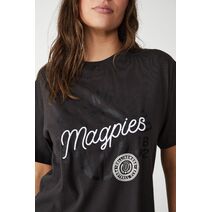 Collingwood Magpies AFL COTTON ON Womens Embroidered Script Tee