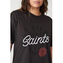 St Kilda Saints AFL COTTON ON Womens Embroidered Script Tee