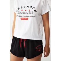 Essendon Bombers AFL COTTON-ON Womens SS Tee/Short PJ Set