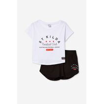 St Kilda Saints AFL COTTON-ON Womens SS Tee/Short PJ Set