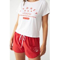 Sydney Swans  AFL COTTON-ON Womens SS Tee/Short PJ Set