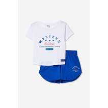 Western Bulldogs AFL COTTON-ON Womens SS Tee/Short PJ Set