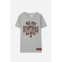 Hawthorn Hawks AFL COTTON ON Youth Distressed Flocked Tee