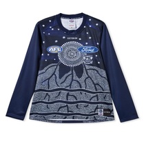 Geelong Cats AFL COTTON-ON Mens LS Indigenous Guernsey | Navy