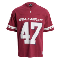 Manly Sea Eagles NRL COTTON-ON Mens Oversized Grid Iron T-Shirt
