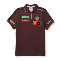 AFLW S10 ZIP MEDIA POLO - WOMENS/HAWTHORN