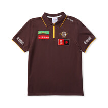 AFLW S10 ZIP MEDIA POLO - MENS/HAWTHORN