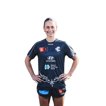 AFLW S10 RUN OUT TEE - WOMENS/CARLTON