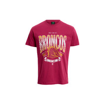 Brisbane Broncos NRL Bleacher Athletic Adults Scroll Tee | Maroon