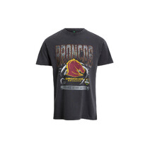 Brisbane Broncos NRL Bleacher Athletic Adults Washed Vintage Tee