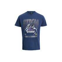Melbourne Storm NRL Bleacher Athletic Adults Washed Vintage Tee