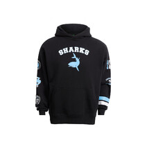 Cronulla Sharks NRL Bleacher Athletic Adults Club Hoodie | Black