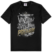 Collingwood Magpies AFL 2023 Adults Premiers Grange Captain Coach Celebration Tee | Black