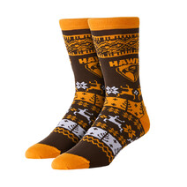 AFL Youth Ugly Xmas Socks Hawthorn Hawks