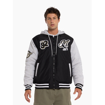 Collingwood Magpies AFL Mens Patchwork Bomber Jacket