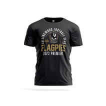 Collingwood Magpies AFL 2023 Adults Flagpie Tee | Black