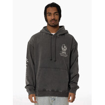 Collingwood Magpie AFL Mens Acid Wash Hoodie | Ash