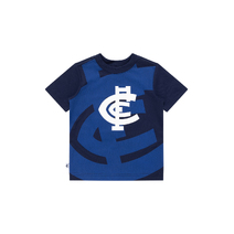 Carlton Blues AFL Youth Oversize Crop Logo Tee