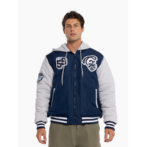 Geelong Cats AFL Mens Patchworks Bomber Jacket | NAVY