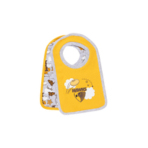 Hawthorn Hawks AFL Baby 2 Bib Pack | White/ Grey